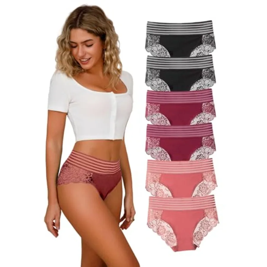 Lace Sexy Undies for Women Stretch Full Coverage Control High Waist Cheeky Top Panties 6 Pack S-L
Lace Sexy Undies for Women Stretch Full Coverage Control High Waist Cheeky Top Panties 6 Pack S-L