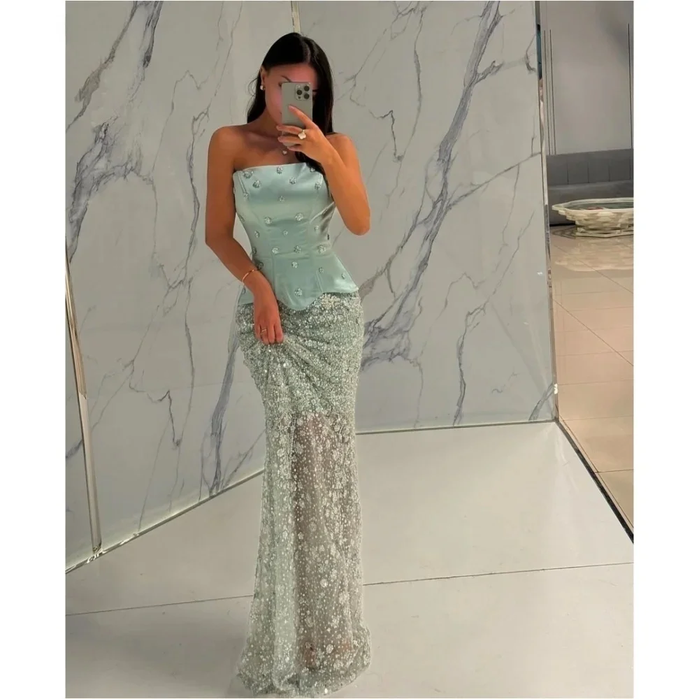 Women Lace Strapless Long Bespoke Occasion Gown Evening Dresses Prom Pastrol Unisex Jersey Retro Dubai Saudi Arabic Customized
Women Lace Strapless Long Bespoke Occasion Gown Evening Dresses Prom Pastrol Unisex Jersey Retro Dubai Saudi Arabic Customized