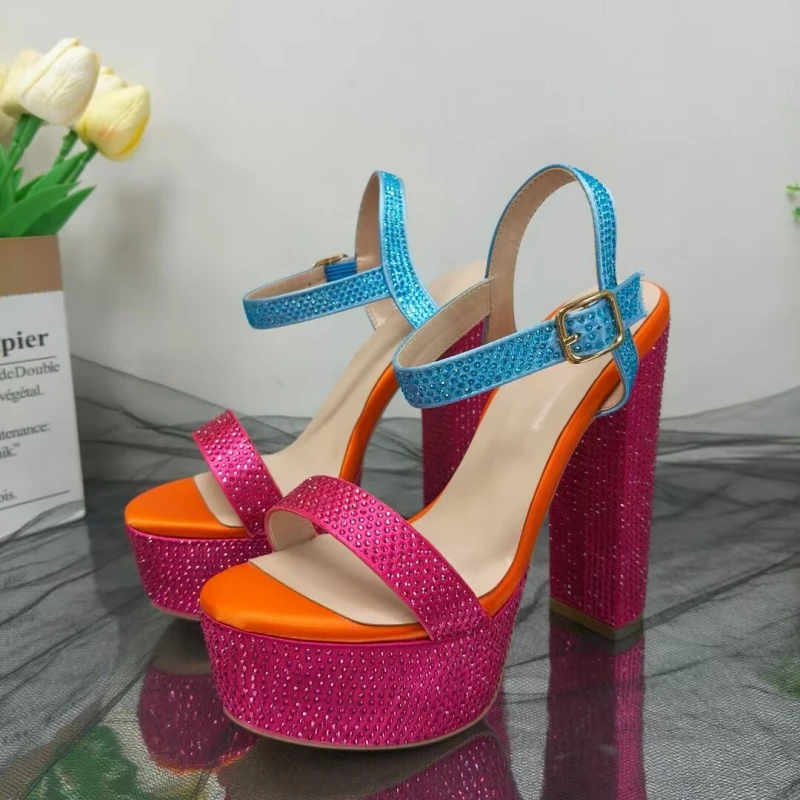 Color Block High Heels Platform Sandals for Women Summer Buckle Strap Open Toes Rhinestone Leopard Prints Sandals Party Shoes
Color Block High Heels Platform Sandals for Women Summer Buckle Strap Open Toes Rhinestone Leopard Prints Sandals Party Shoes