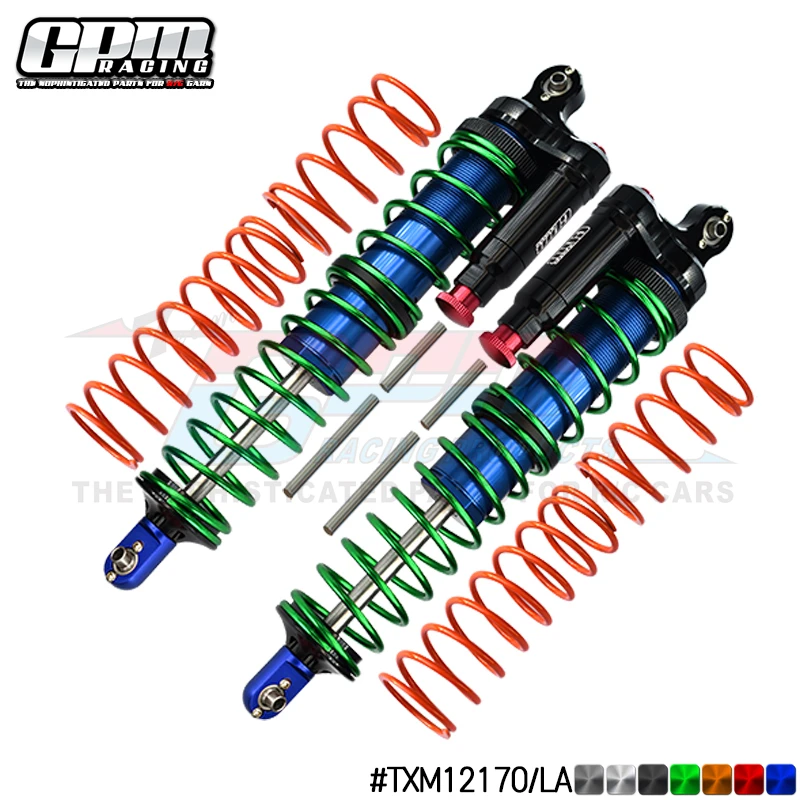 GPM Al Front/Rear L-Shape Piggy Back Adjustable Spring Dampers For TRAXXAS 1/5
GPM Al Front/Rear L-Shape Piggy Back Adjustable Spring Dampers For TRAXXAS 1/5