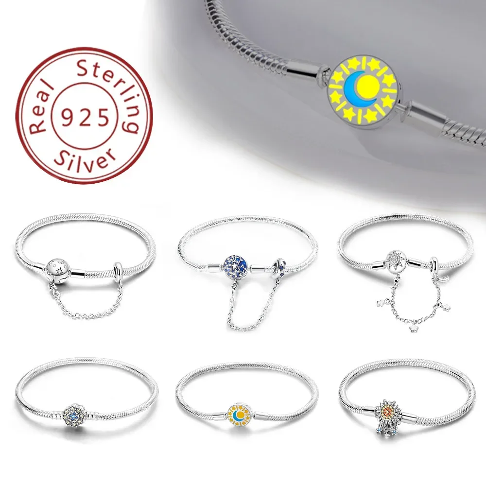 17-20CM Stars Moon Sun Zircon Bracelets Color Zircon Silver 925 Bracelet for Women Shiny Crystal Charms Beads Fine Jewelry
17-20CM Stars Moon Sun Zircon Bracelets Color Zircon Silver 925 Bracelet for Women Shiny Crystal Charms Beads Fine Jewelry