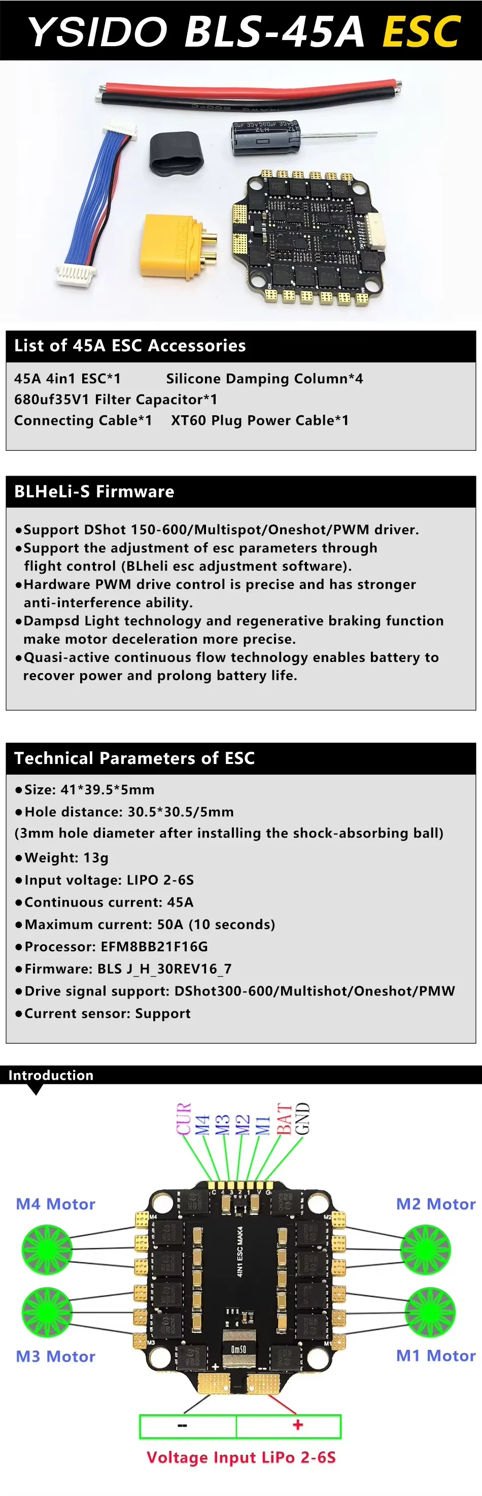 RC FPV Drone F4 V3S PLUS FC Flight Control BLS-45A/60A 4-in-1 ESC Stack Combo 30.5*30.5mm for RC Fixed Wing Quadcopter Plane DIY
RC FPV Drone F4 V3S PLUS FC Flight Control BLS-45A/60A 4-in-1 ESC Stack Combo 30.5*30.5mm for RC Fixed Wing Quadcopter Plane DIY