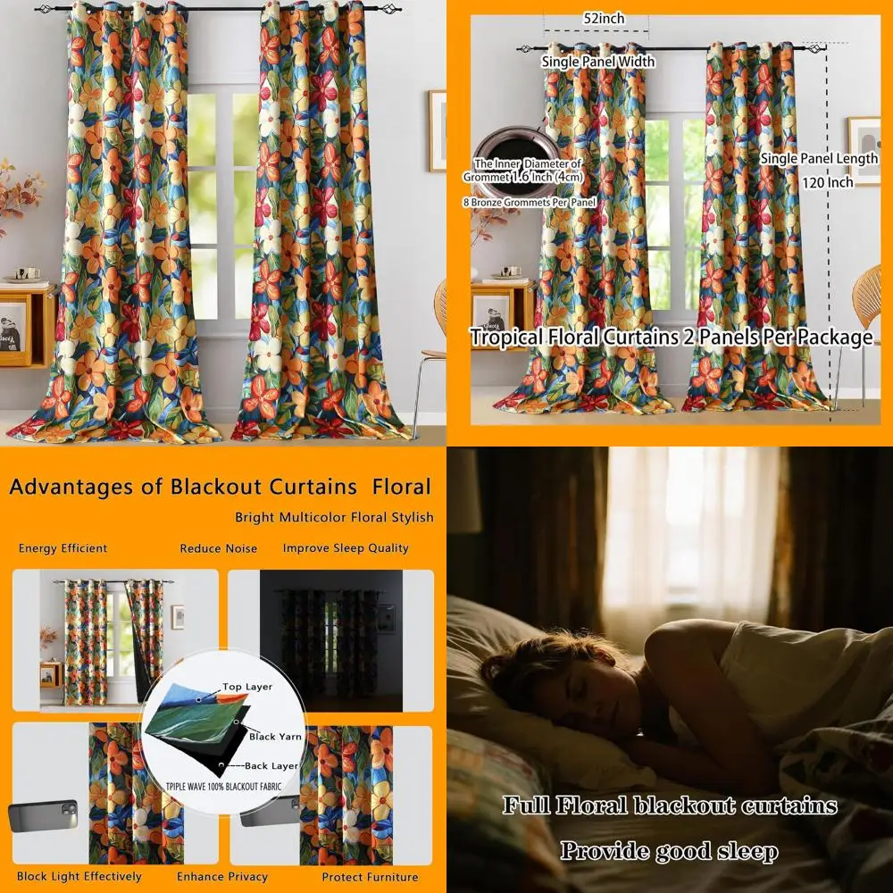 Vibrant Yellow & Orange Floral 120 Thermal Insulated Curtains for Living Room, 52W x 120L, 2-Panel Grommet Style
Vibrant Yellow & Orange Floral 120 Thermal Insulated Curtains for Living Room, 52W x 120L, 2-Panel Grommet Style