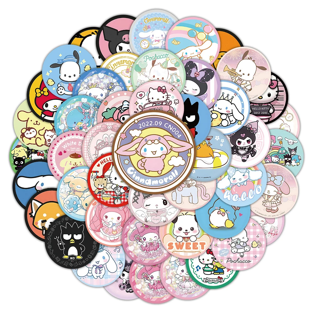 10/30/60pcs Cartoon Cute Round Sanrio Anime Stickers Kawaii Kuromi Pochacco My Melody Decals Guitar Suitcase Laptop Sticker Gift
10/30/60pcs Cartoon Cute Round Sanrio Anime Stickers Kawaii Kuromi Pochacco My Melody Decals Guitar Suitcase Laptop Sticker Gift