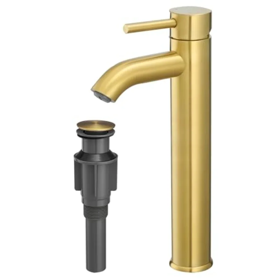 Bathroom Faucet, Single Handle Vessel Sink Faucet with Water Supply Hose and Pop Up Sink Drain
Bathroom Faucet, Single Handle Vessel Sink Faucet with Water Supply Hose and Pop Up Sink Drain