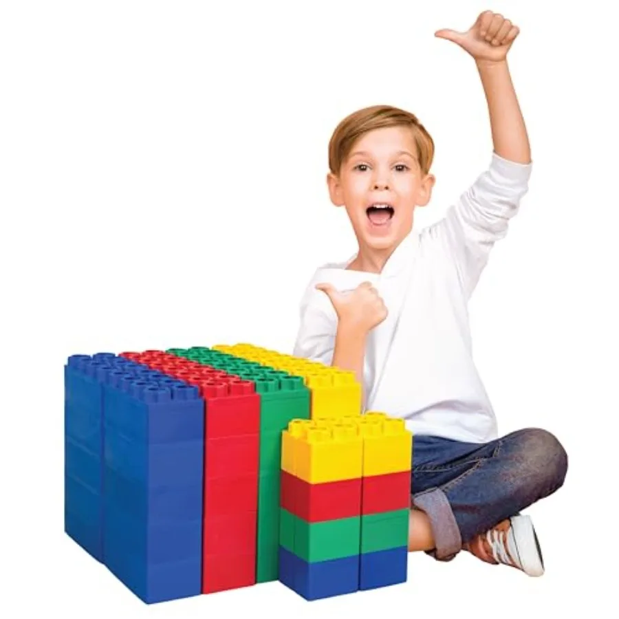 Indoor Outdoor Building Blocks for Ages 4-8 Large Plastic Blocks in Bright Colors Durable, Easy-Grip Learner Set 48 pc
Indoor Outdoor Building Blocks for Ages 4-8 Large Plastic Blocks in Bright Colors Durable, Easy-Grip Learner Set 48 pc