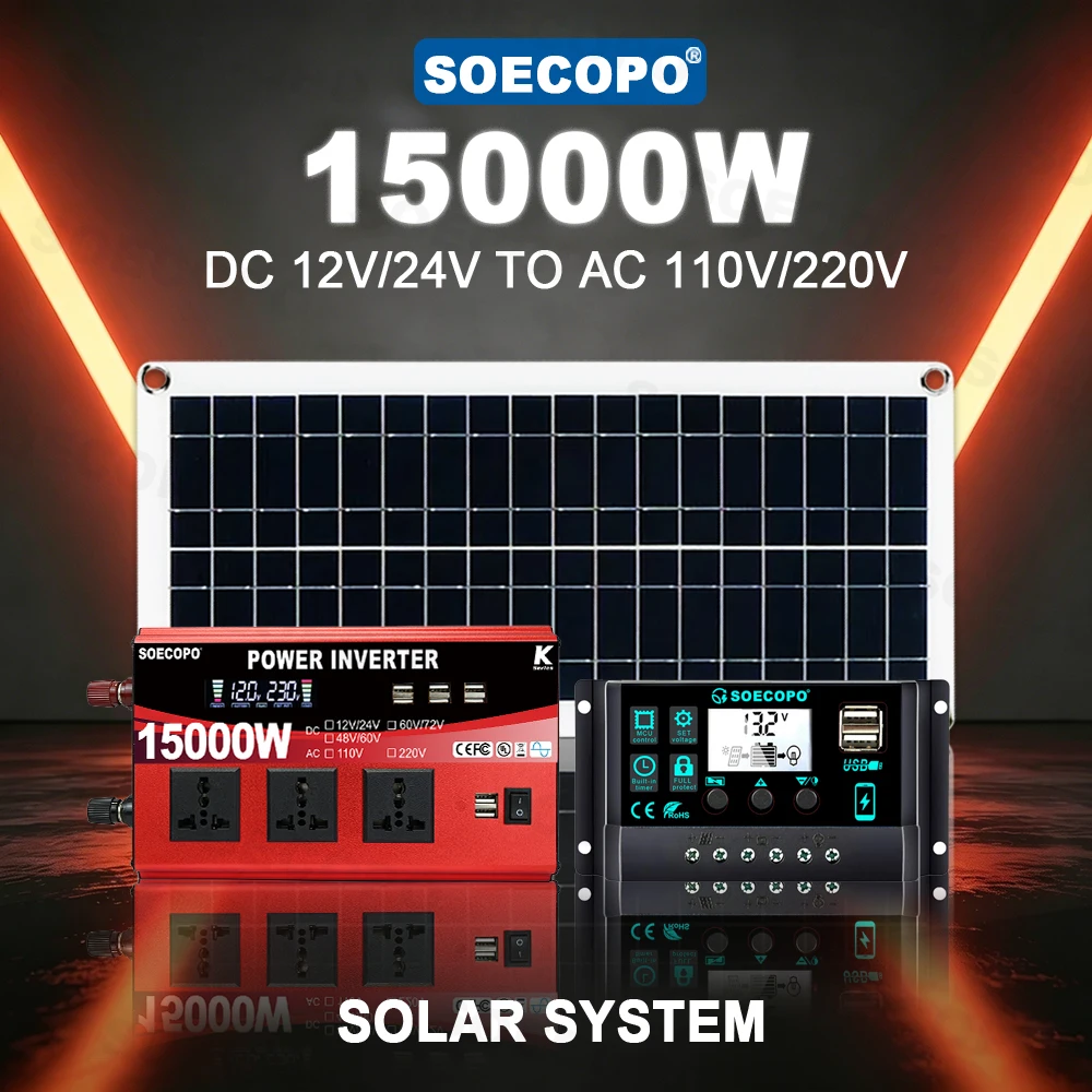 Backup Power Plug and Play 15000W Peak Solar Kit 200W Panel 100A Controller 12V/24V To 110V 220V Inverter for lawn Sailboat car
Backup Power Plug and Play 15000W Peak Solar Kit 200W Panel 100A Controller 12V/24V To 110V 220V Inverter for lawn Sailboat car