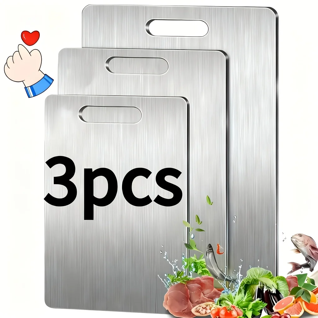 3pcs Premium Stainless Steel Cutting Board Set- Durable, Easy to Clean, Kitchen Ready, Space-Saving, Rust-Resistant, and BPA-Free, Safe for Food Preparation
3pcs Premium Stainless Steel Cutting Board Set- Durable, Easy to Clean, Kitchen Ready, Space-Saving, Rust-Resistant, and BPA-Free, Safe for Food Preparation