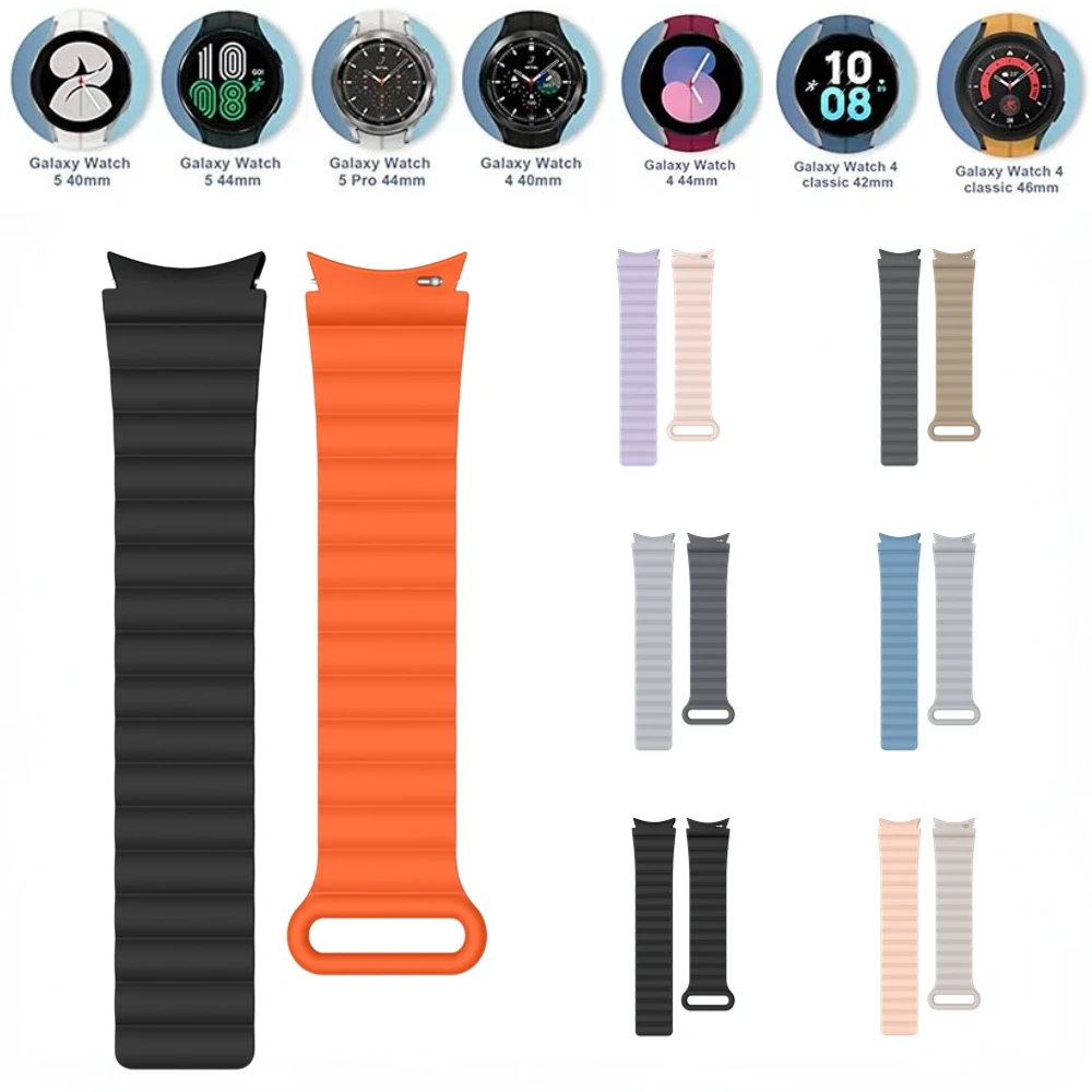 Ремешок силиконовый магнитный для Samsung Galaxy Watch 4/5/6 40 мм 44 мм/5 Pro 45 мм, браслет для Galaxy Watch 4/6 Classic 42 46 мм 47 мм 43 мм
Ремешок силиконовый магнитный для Samsung Galaxy Watch 4/5/6 40 мм 44 мм/5 Pro 45 мм, браслет для Galaxy Watch 4/6 Classic 42 46 мм 47 мм 43 мм