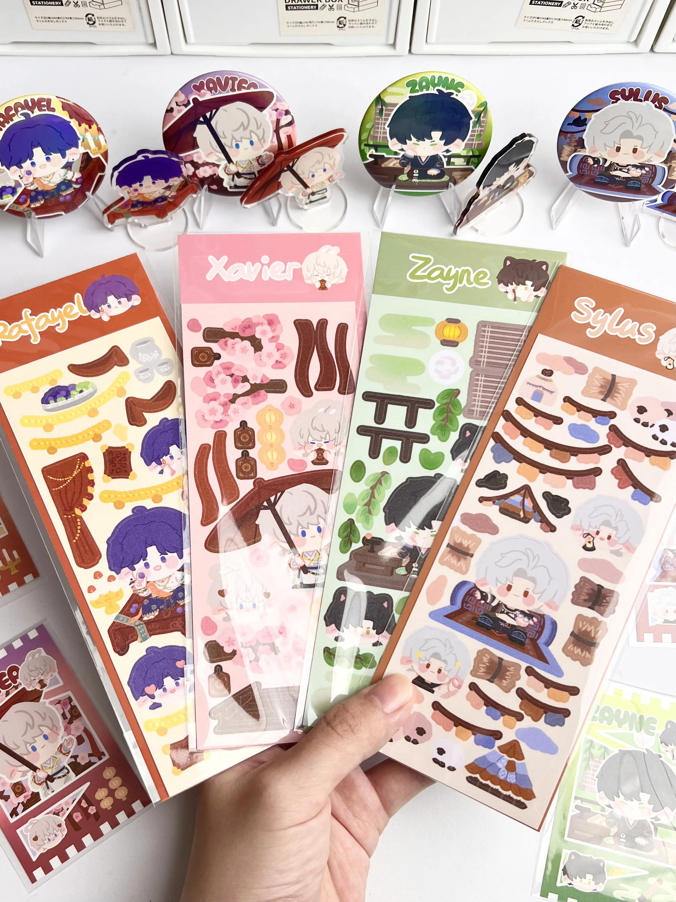 4Pcs Love and Deepspace Set With Stickers, Acrylic Stangding ,Badges,Character Card,Zayne Rafayel Sylus Xavier Caleb
4Pcs Love and Deepspace Set With Stickers, Acrylic Stangding ,Badges,Character Card,Zayne Rafayel Sylus Xavier Caleb