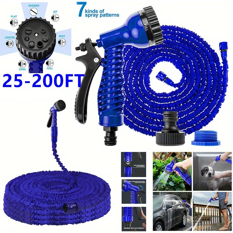 25FT-200FT Expandable Magic Hose Lightweight Design Durable Materials 7 Water Spraying Functions Gun Home Garden Watering Tools
25FT-200FT Expandable Magic Hose Lightweight Design Durable Materials 7 Water Spraying Functions Gun Home Garden Watering Tools
