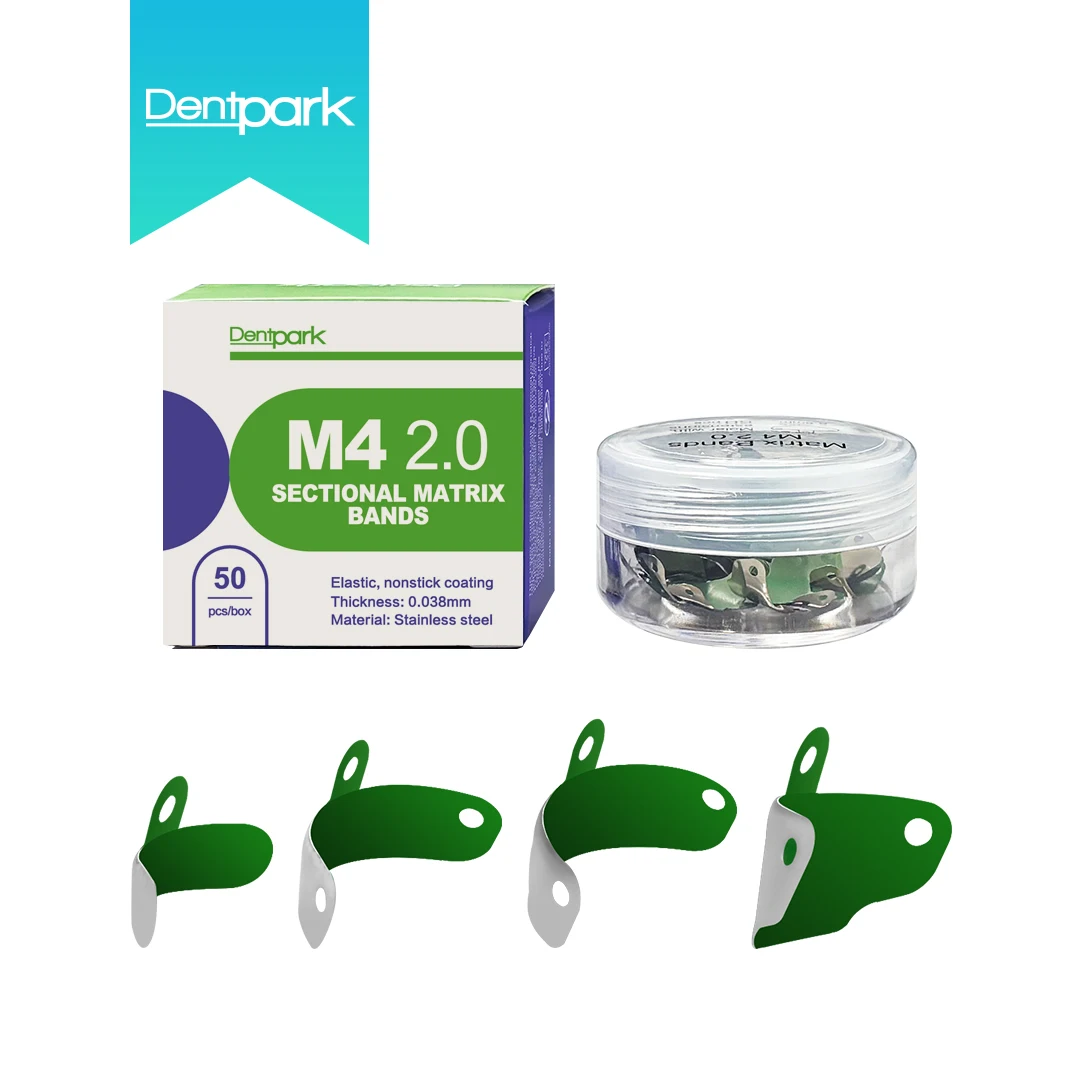 Dentpark/50pcs Dental Sectional Matrix Bands M4 2.0 with Non-Stick coating and elastic stainless material Contoured Matrices
Dentpark/50pcs Dental Sectional Matrix Bands M4 2.0 with Non-Stick coating and elastic stainless material Contoured Matrices