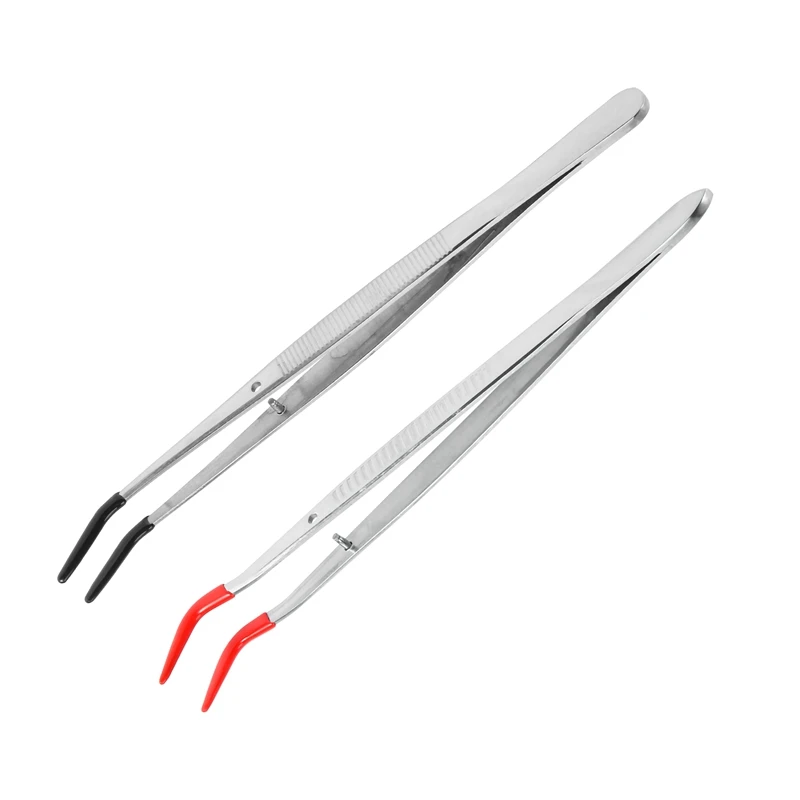 2 PCS Tweezers Curved Bent Rubber Tip Tweezers Stainless Steel Crafts Tweezers For Lab Jewelry Making
2 PCS Tweezers Curved Bent Rubber Tip Tweezers Stainless Steel Crafts Tweezers For Lab Jewelry Making