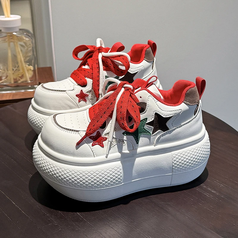 9CM High Platform Sneakers Women Casual Leather Sport Shoes New Autumn Vulcanized Skateboard White Shoes Woman Chaussures Femme
9CM High Platform Sneakers Women Casual Leather Sport Shoes New Autumn Vulcanized Skateboard White Shoes Woman Chaussures Femme