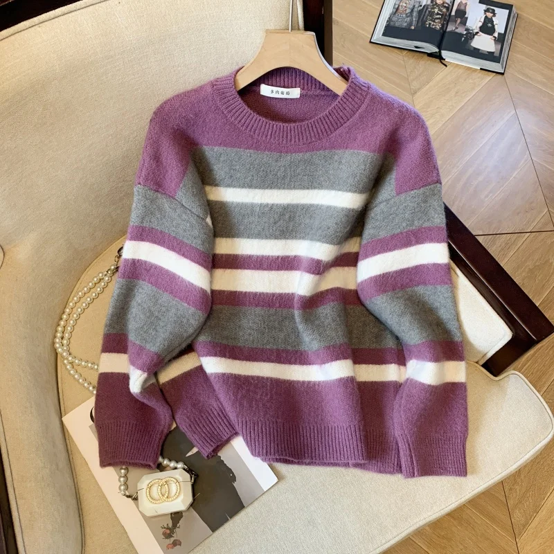 Women's O-neck Long sleeved Striped Sweater Y2K Casual 2000s Style Fashion Academy Retro Top Sweater Clothing 2025 Autumn/Winter
Women's O-neck Long sleeved Striped Sweater Y2K Casual 2000s Style Fashion Academy Retro Top Sweater Clothing 2025 Autumn/Winter
