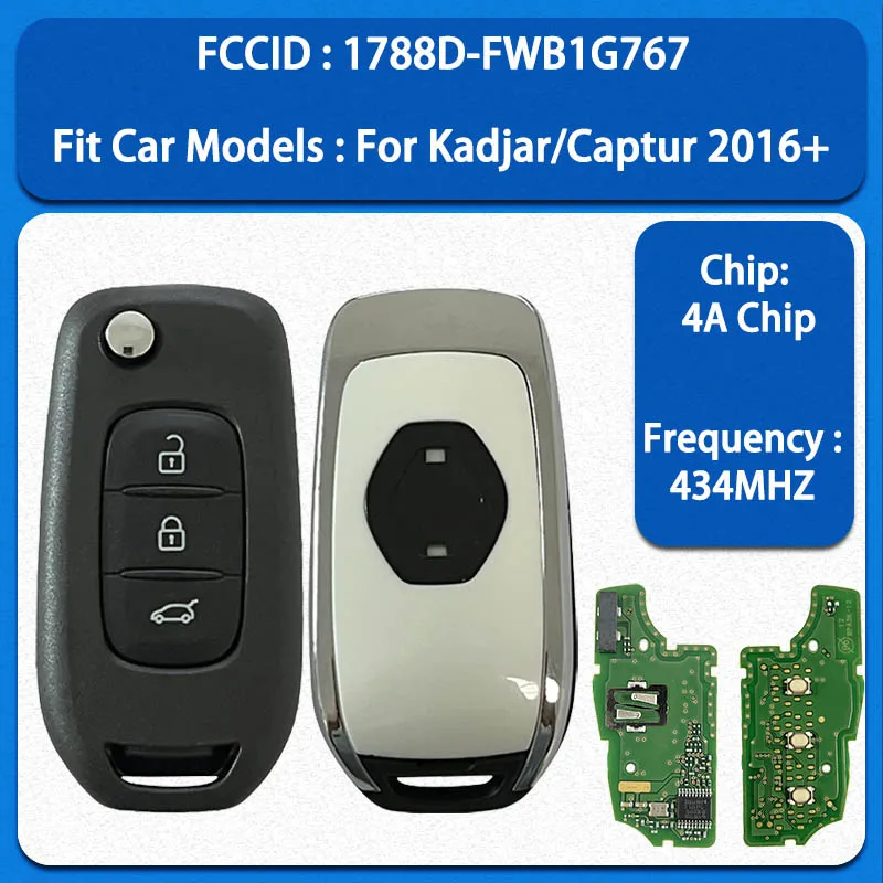 Оригинальный 3-кнопочный смарт-ключ дистанционного управления CN010027, чип 4A, 434 МГц, бесключевой доступ, для Kadjar/Captur 2016+ (FCC 1788D-FWB1G767)
Оригинальный 3-кнопочный смарт-ключ дистанционного управления CN010027, чип 4A, 434 МГц, бесключевой доступ, для Kadjar/Captur 2016+ (FCC 1788D-FWB1G767)