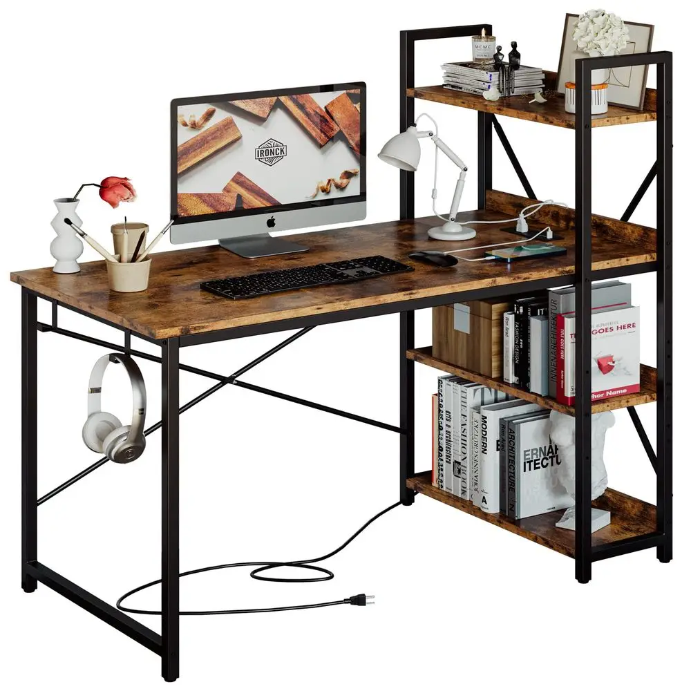 Computer Desk 47 with Power Outlet and Storage Shelves, Study Writing Table with USB Ports Charging Station, PC Desk Workstatio
Computer Desk 47 with Power Outlet and Storage Shelves, Study Writing Table with USB Ports Charging Station, PC Desk Workstatio