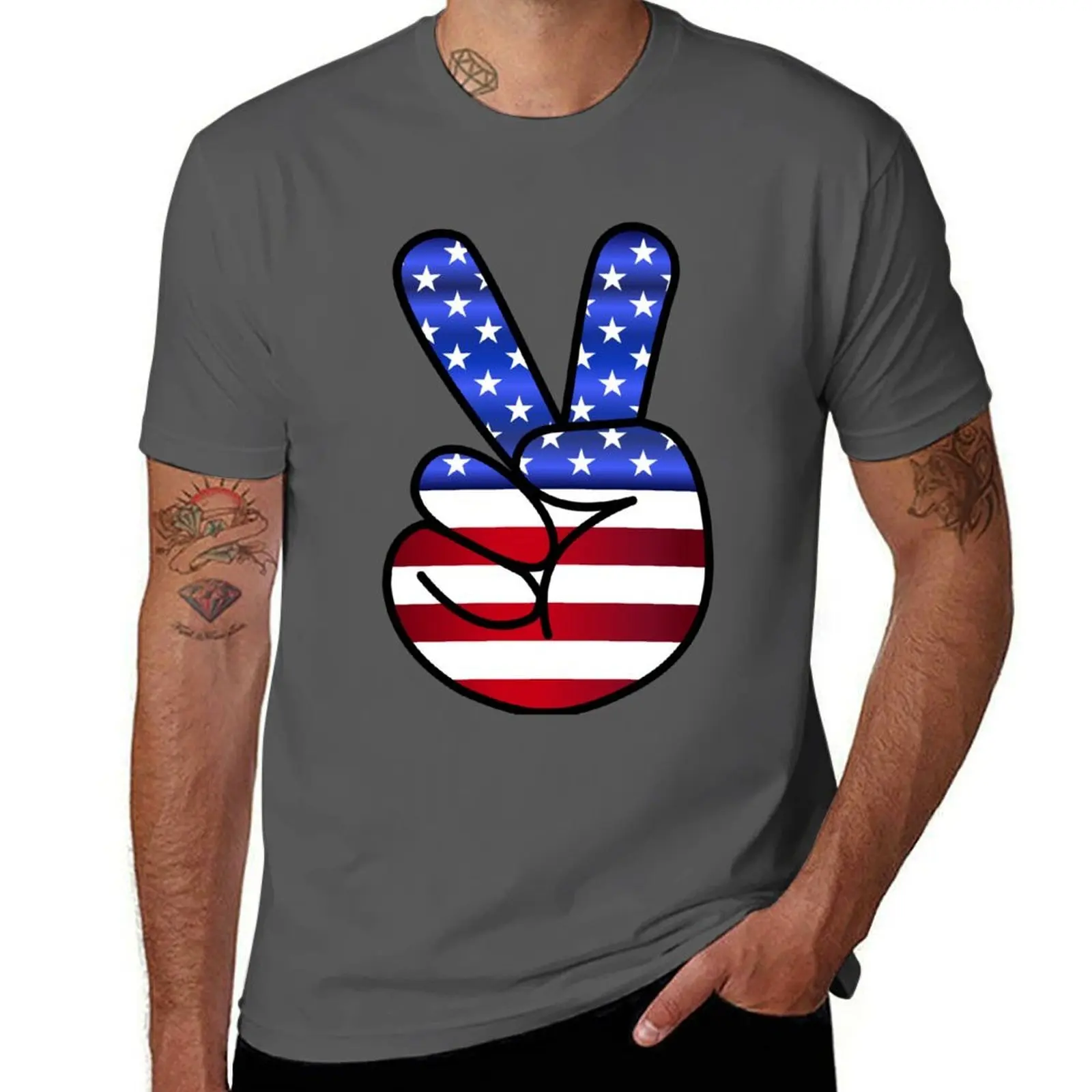 US Flag Peace Hand Sign T-Shirt t shirts for man slim fit t shirt for man black cotton t-shirt plain for man package T-Shirt
US Flag Peace Hand Sign T-Shirt t shirts for man slim fit t shirt for man black cotton t-shirt plain for man package T-Shirt