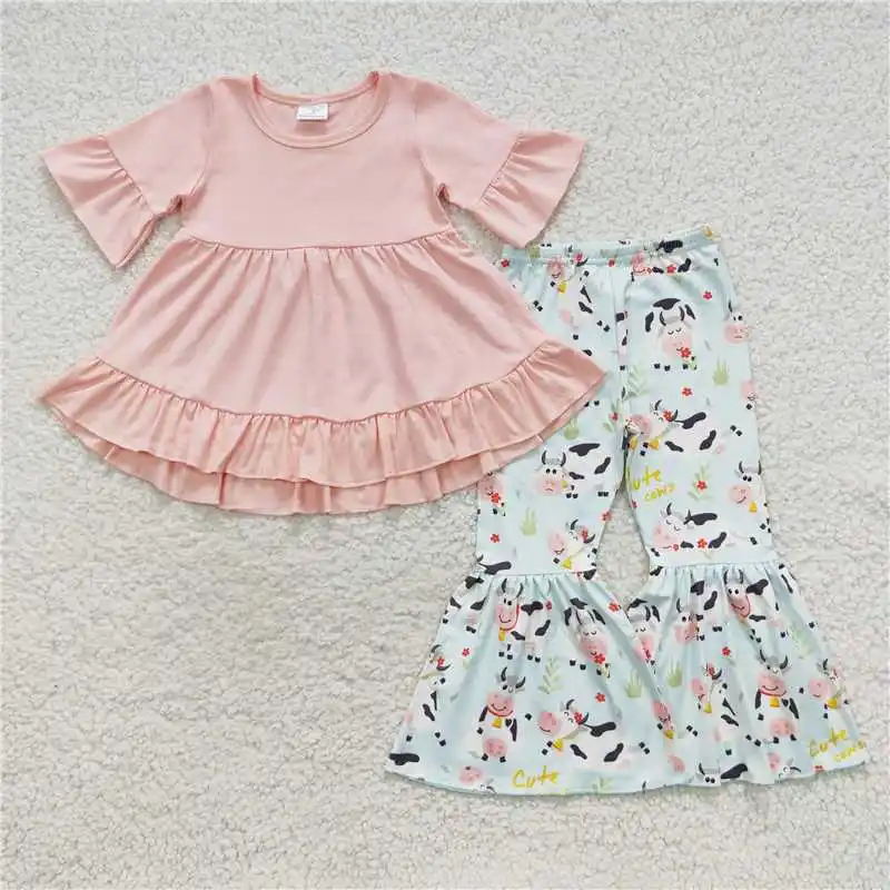Wholesale Girls Summer Short-Sleeved Suit Multi-Element Bright Colors Bright Pattern Pants Bell-Bottom Ruffle
Wholesale Girls Summer Short-Sleeved Suit Multi-Element Bright Colors Bright Pattern Pants Bell-Bottom Ruffle