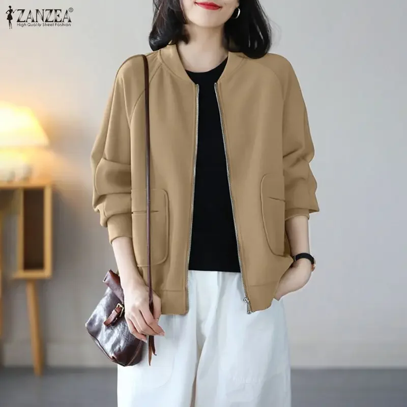 ZANZEA Women's Fashion Baseball Jackets Casual Long Sleeve Zip-Up Solid Color Minimalist Coats Spring Autumn Woman Outerwear 3XL
ZANZEA Women's Fashion Baseball Jackets Casual Long Sleeve Zip-Up Solid Color Minimalist Coats Spring Autumn Woman Outerwear 3XL