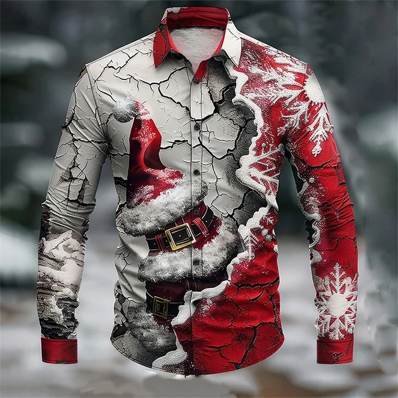 Men's Informal Long-sleeved Shirt with Buttons 3D Printed Red Flap Shirt Perfect for Night Party Spring and Summer Christmas Out
Men's Informal Long-sleeved Shirt with Buttons 3D Printed Red Flap Shirt Perfect for Night Party Spring and Summer Christmas Out