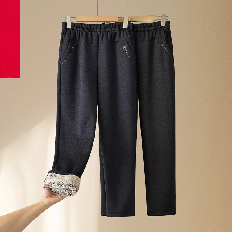 2026-30 градусов, женские флисовые утепленные повседневные брюки среднего возраста, осень-зима, свободные прямые брюки большого размера с высокой талией
2026-30 градусов, женские флисовые утепленные повседневные брюки среднего возраста, осень-зима, свободные прямые брюки большого размера с высокой талией