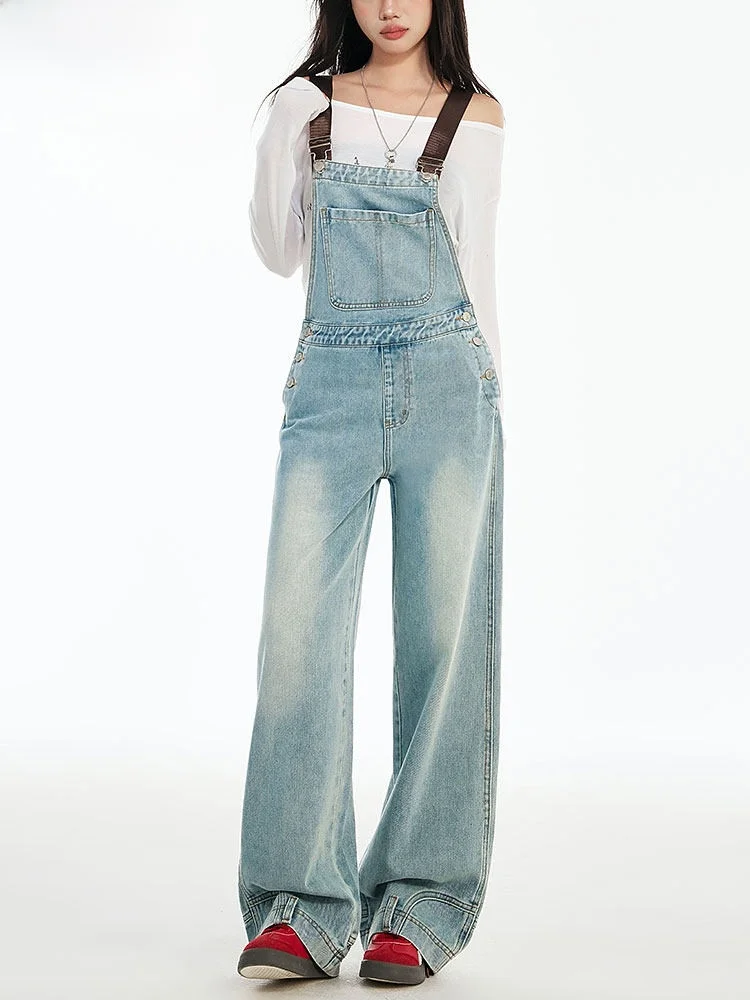 American Retro Light Blue Denim Overalls Pants Women's Wide Leg Jumpsuits Small Size Faion Design Spring New Arrival
American Retro Light Blue Denim Overalls Pants Women's Wide Leg Jumpsuits Small Size Faion Design Spring New Arrival