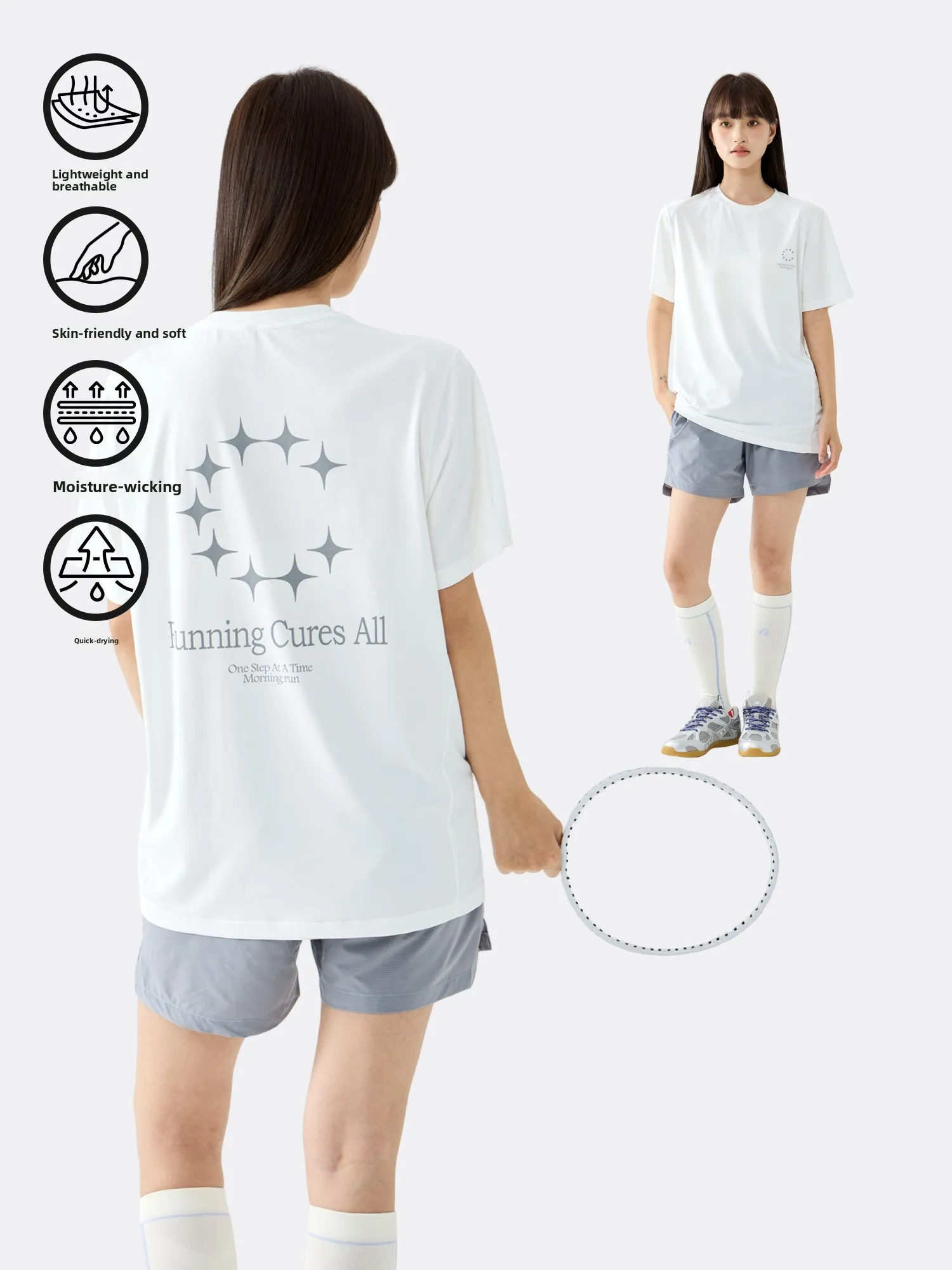 Lightweight Breathable Sports T-Shirt Short Sleeve Training Top Pure Color Outdoor Workout Simple Design Spring Summer New Ar...
Lightweight Breathable Sports T-Shirt Short Sleeve Training Top Pure Color Outdoor Workout Simple Design Spring Summer New Ar...