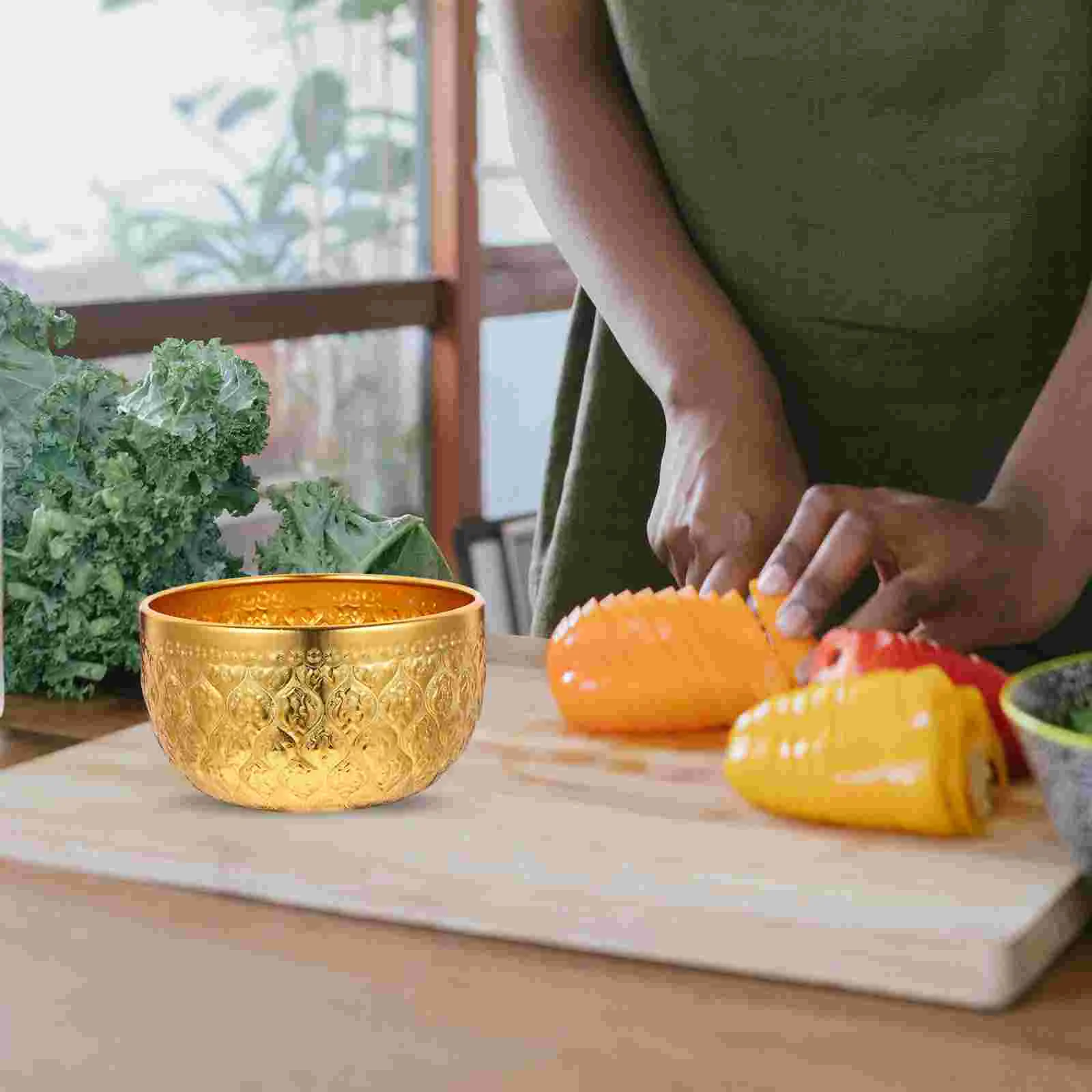 Noodle Bowls Metal Salad Food Storage Containers Golden Tin Alloy Serving Utensils
Noodle Bowls Metal Salad Food Storage Containers Golden Tin Alloy Serving Utensils