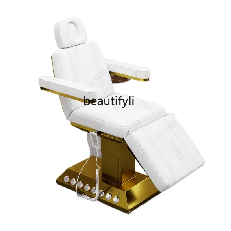 New gold electric beauty bed, special facial bed for beauty salons, medical and aesthetic diagnosis and treatment Y17
New gold electric beauty bed, special facial bed for beauty salons, medical and aesthetic diagnosis and treatment Y17