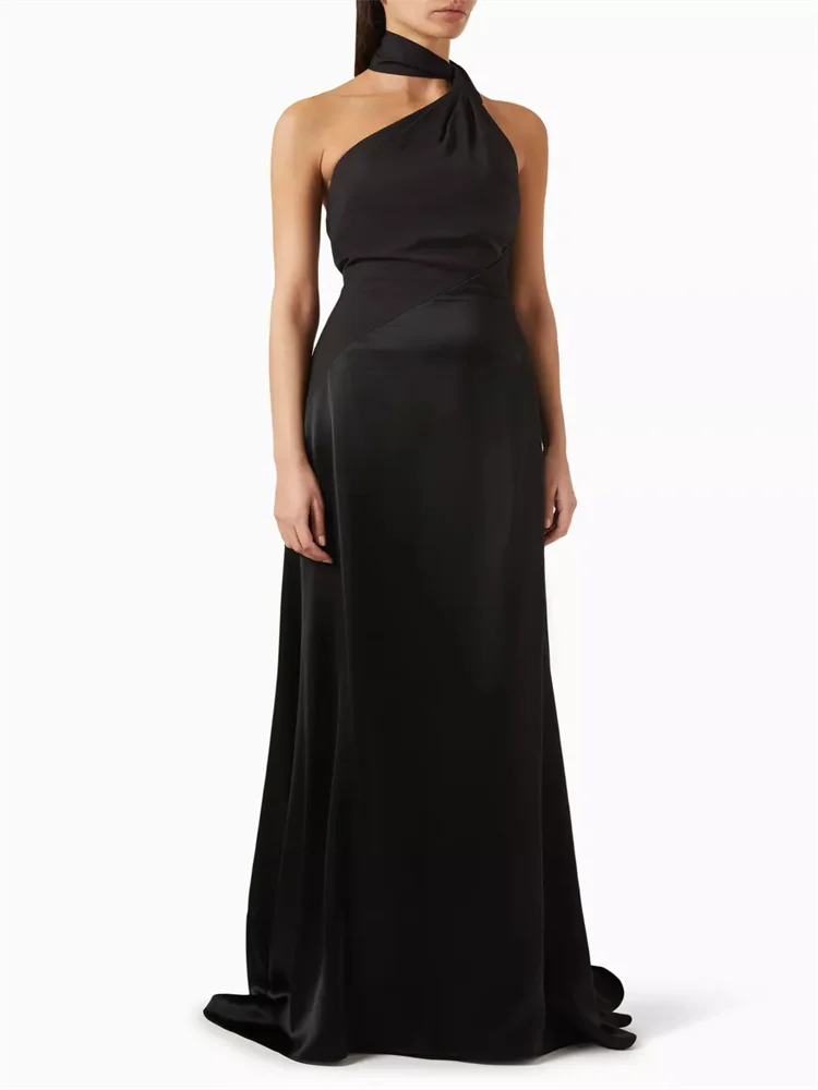 Hot Selling One-Shoulder Neckline Sleeveless Stretch Crepe Straight Evening Dress Elegant Open Back Zipper Party Gowns For Women
Hot Selling One-Shoulder Neckline Sleeveless Stretch Crepe Straight Evening Dress Elegant Open Back Zipper Party Gowns For Women