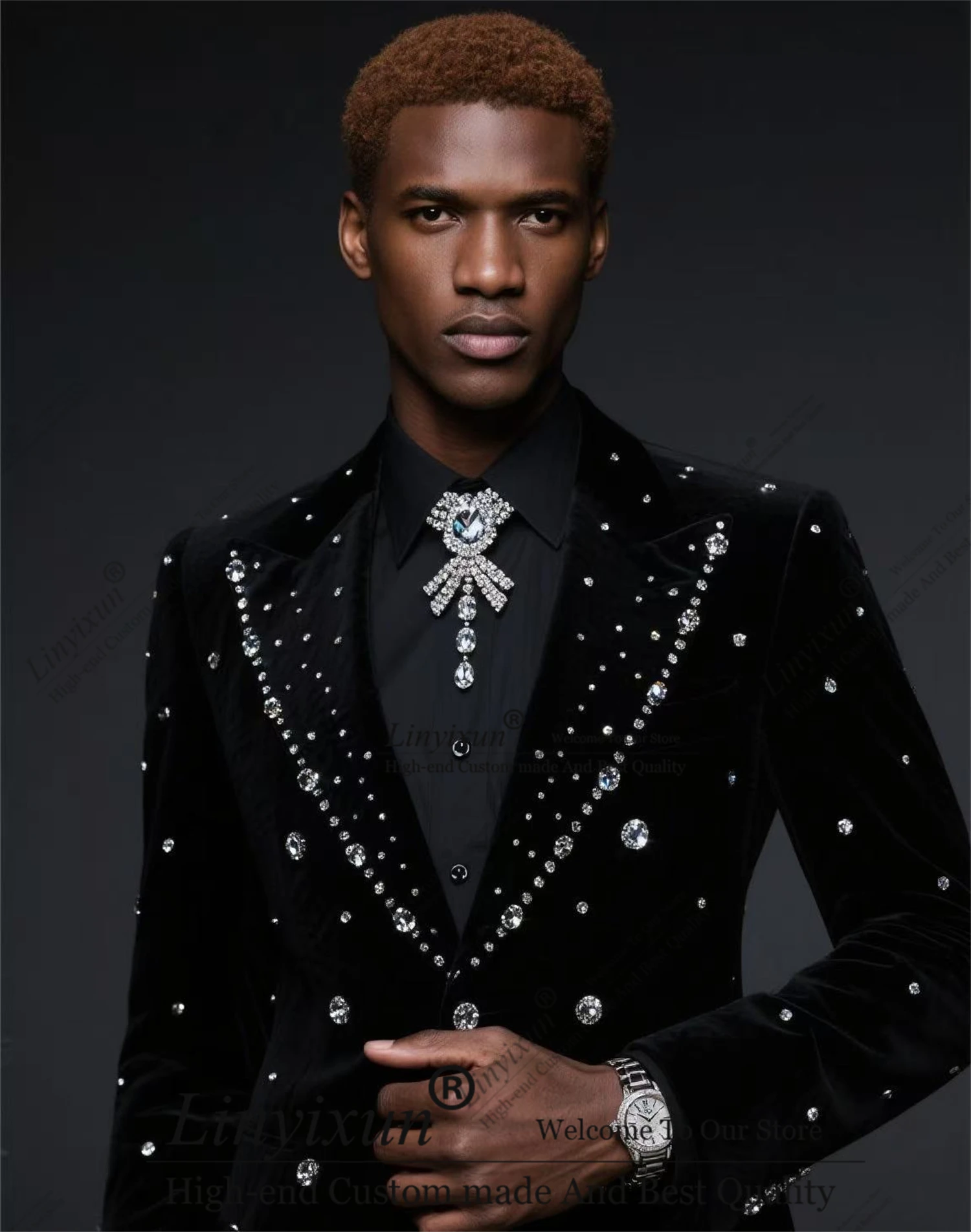 Luxury Beaded Crystals Wedding Suits For Men 2 Piece Sets Groom Tuxedos Slim Fit Glitter Male Party Ropa Hombre Customized
Luxury Beaded Crystals Wedding Suits For Men 2 Piece Sets Groom Tuxedos Slim Fit Glitter Male Party Ropa Hombre Customized