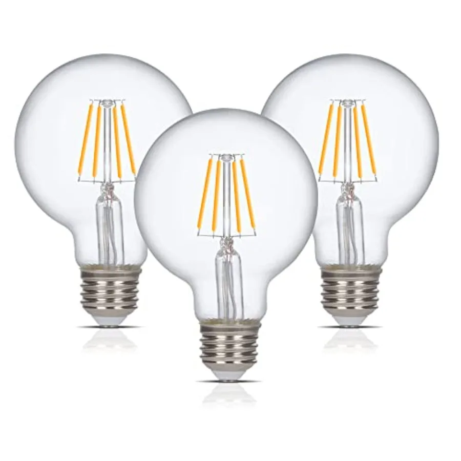 LED Edison Vintage Vanity Globe Filament G25 G80 6W Dimmable 60W Equivalent (3 Pack) 120V Light Bulb for Bathroom Makeup Mirror
LED Edison Vintage Vanity Globe Filament G25 G80 6W Dimmable 60W Equivalent (3 Pack) 120V Light Bulb for Bathroom Makeup Mirror