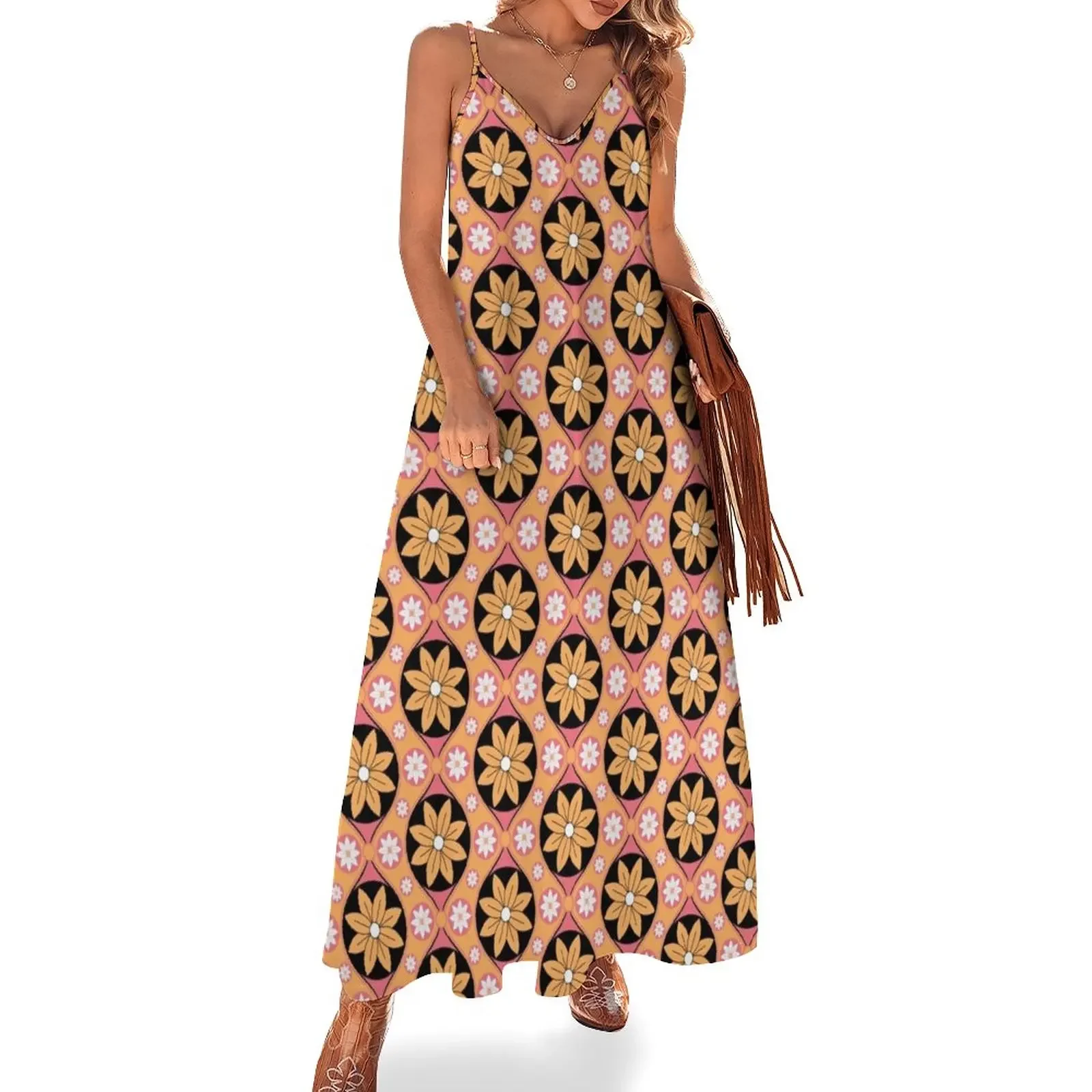 Retro 60s Flower Power / Vintage Hippie Floral Sleeveless Dress Dress women Women long dress
Retro 60s Flower Power / Vintage Hippie Floral Sleeveless Dress Dress women Women long dress