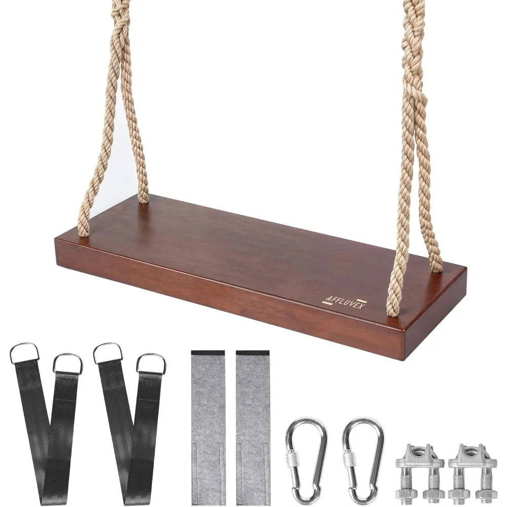 Outdoor Wood Hanging Seat, 22" x 8" x 2" Cedar Wooden Tree Swing for Adults & Kids, 440 lb Capacity, Adjustable 5-7 ft Rope, Cla
Outdoor Wood Hanging Seat, 22" x 8" x 2" Cedar Wooden Tree Swing for Adults & Kids, 440 lb Capacity, Adjustable 5-7 ft Rope, Cla