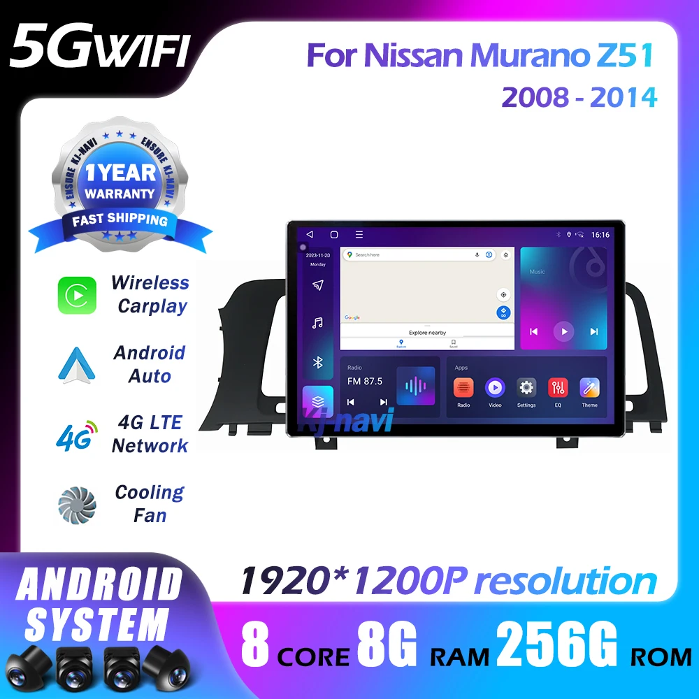 Автомобильный радиоприемник 13,1 дюймов Android 14 для Nissan Murano Z51 2008-2014 мультимедийный плеер GPS-навигация BT беспроводной Carplay 4G 5GWifi
Автомобильный радиоприемник 13,1 дюймов Android 14 для Nissan Murano Z51 2008-2014 мультимедийный плеер GPS-навигация BT беспроводной Carplay 4G 5GWifi