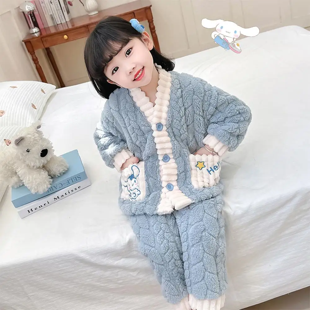 Cute Girls Pajamas Winter Flannel Set Cinnamoroll Sanrio Anime Cartoon Comfort Jacquard Insulation Fashion New Home Wear Gifts
Cute Girls Pajamas Winter Flannel Set Cinnamoroll Sanrio Anime Cartoon Comfort Jacquard Insulation Fashion New Home Wear Gifts