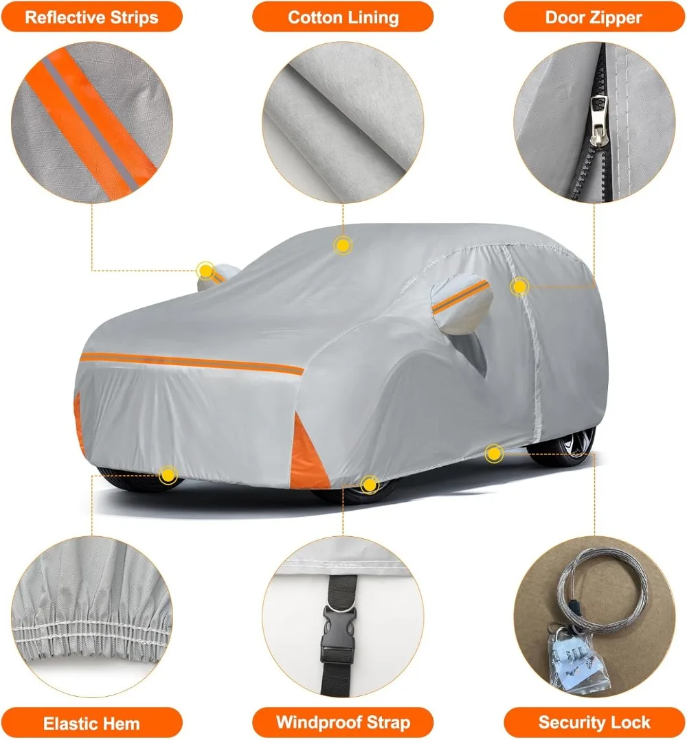 Universal Waterproof Car Cover for Minivans, All-Weather Protection with Door Zipper and Windproof Design - Gray
Universal Waterproof Car Cover for Minivans, All-Weather Protection with Door Zipper and Windproof Design - Gray