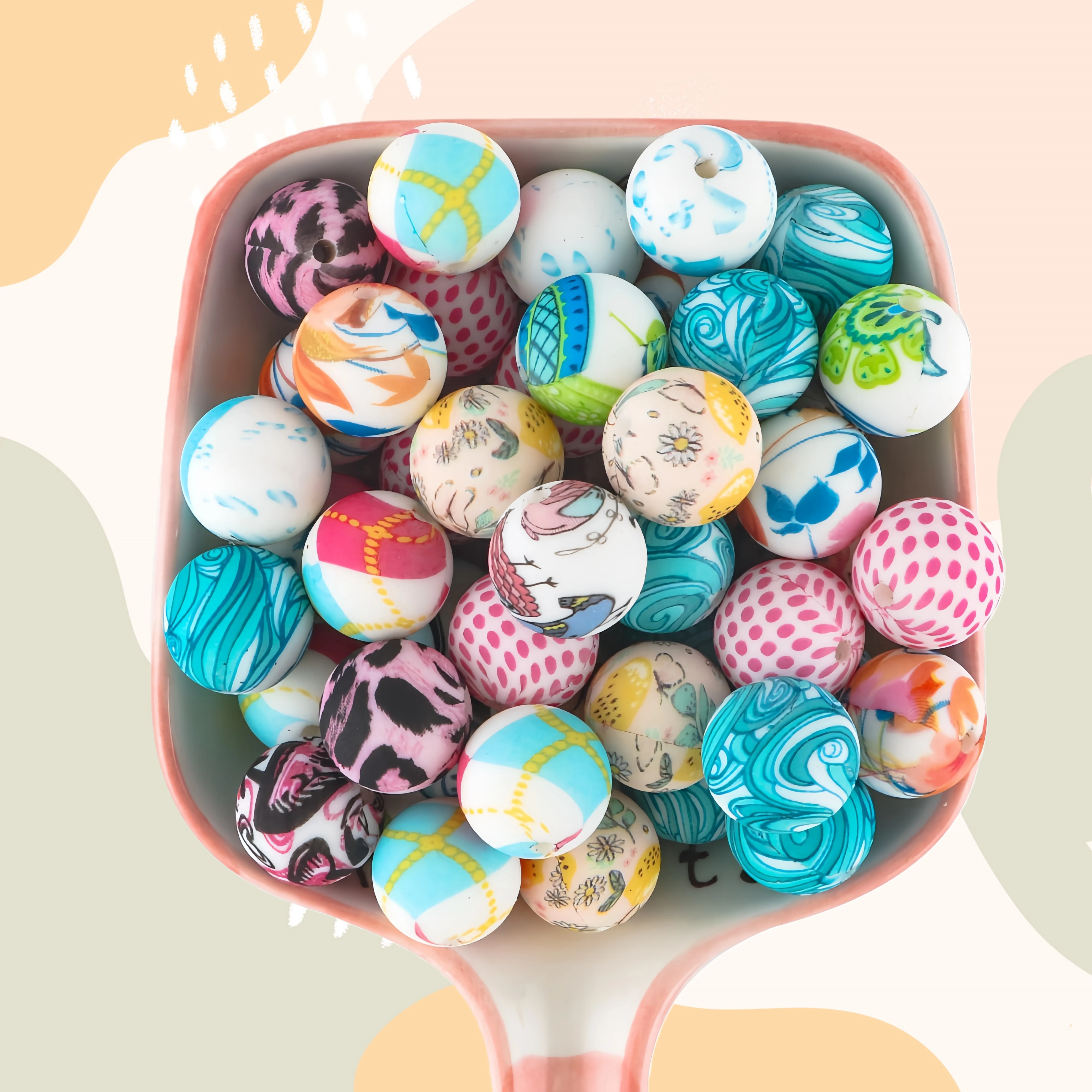 50/100Pcs 15mm Silicone Printed Round Beads DIY Keychain Necklace Bracelet Accessories For Jewelry Making
50/100Pcs 15mm Silicone Printed Round Beads DIY Keychain Necklace Bracelet Accessories For Jewelry Making