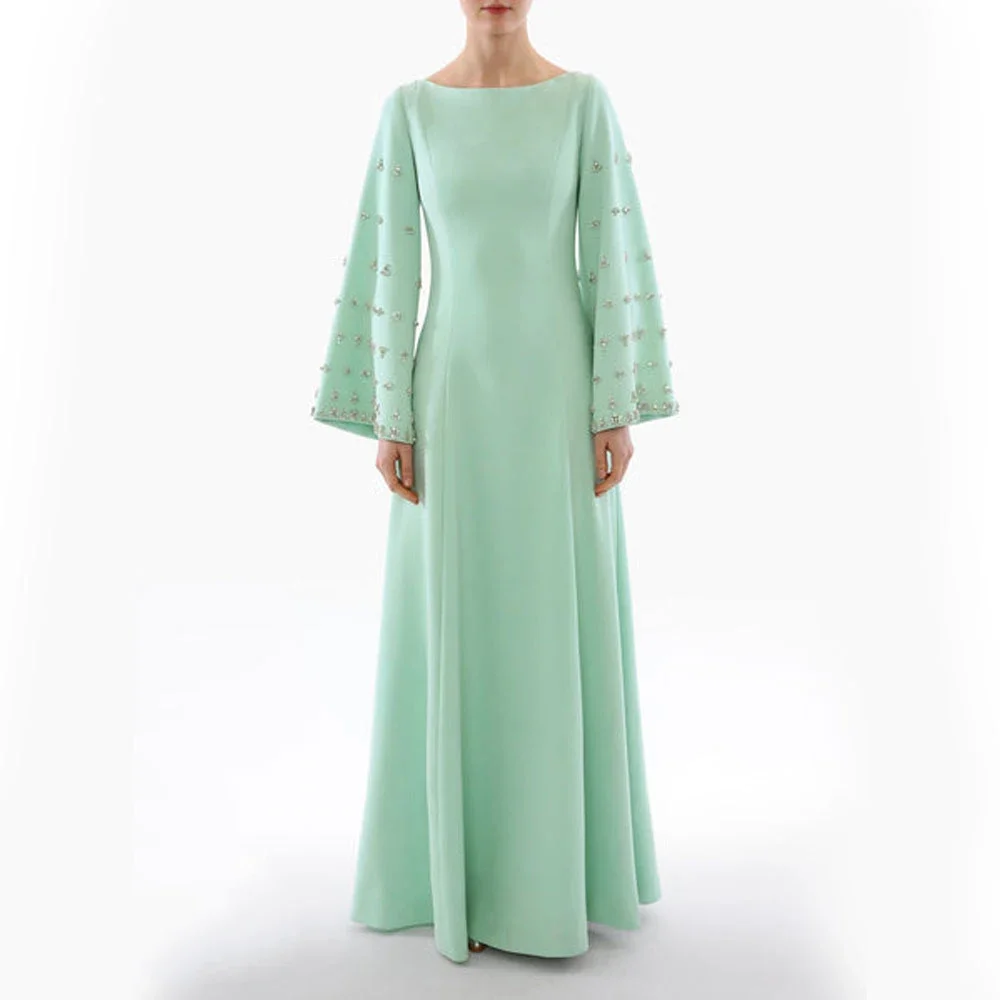 Long Evening Dress Elegant Crystal Arabia فساتين مناسبة رسمية A-Line Bat Sleeve Green Cocktail Prom Gown For Women
Long Evening Dress Elegant Crystal Arabia فساتين مناسبة رسمية A-Line Bat Sleeve Green Cocktail Prom Gown For Women