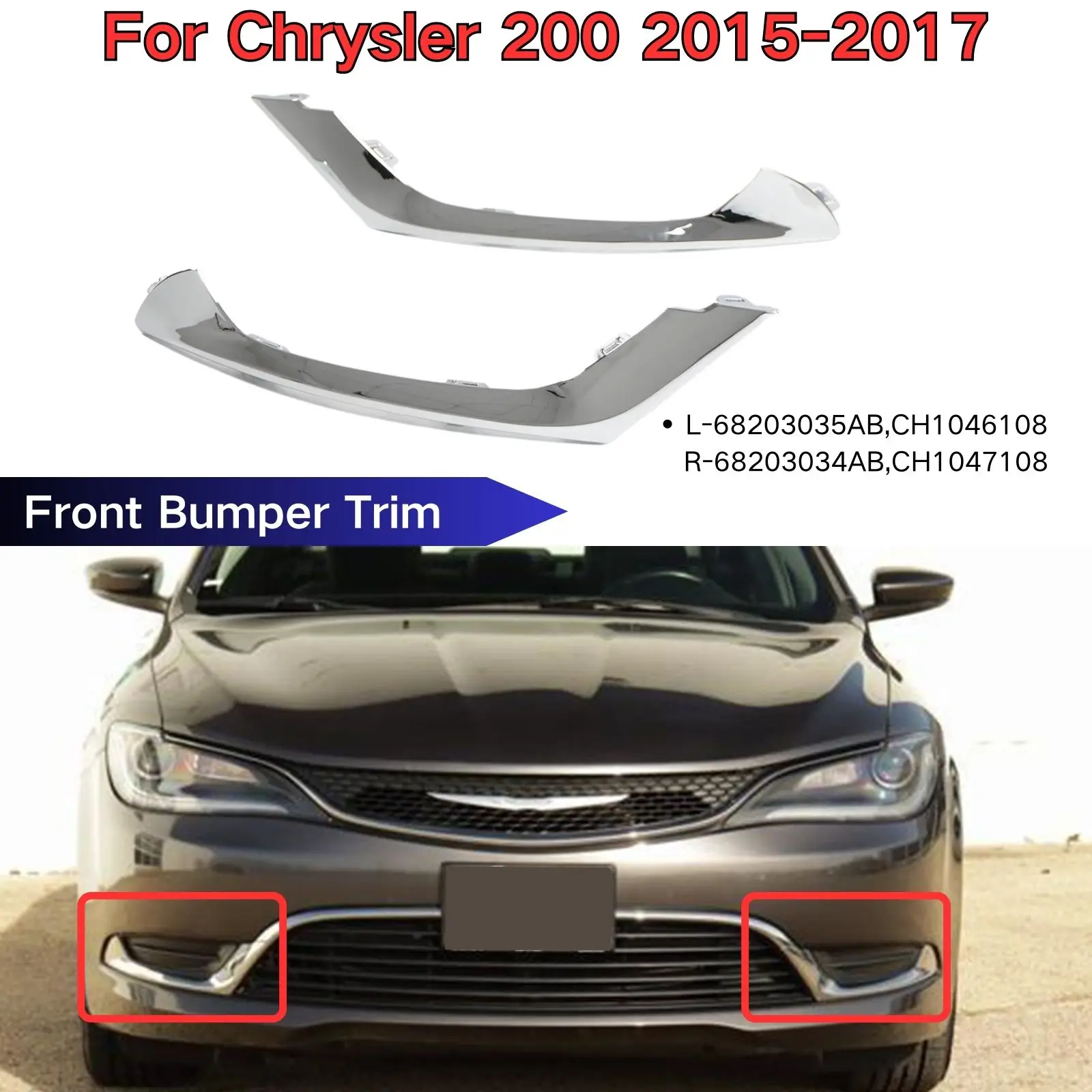 На 2015 2016 2017 Chrysler 200 Накладка на передний бампер L- 68203035 АБ Ч 1046108 Р- 68203034 АБ Ч 1047108 Автомобильные аксессуары Комплект кузова Пара
На 2015 2016 2017 Chrysler 200 Накладка на передний бампер L- 68203035 АБ Ч 1046108 Р- 68203034 АБ Ч 1047108 Автомобильные аксессуары Комплект кузова Пара