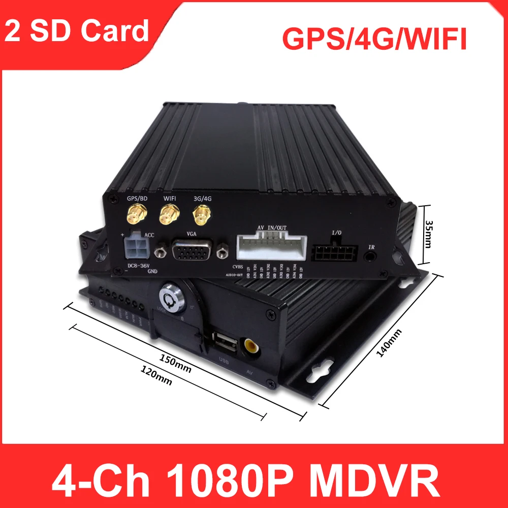 Двойная SD-карта, 4-канальный MDVR, автомобильный черный ящик с GPS, WIFI, 4G, видеорегистратор для автобуса, грузовика
Двойная SD-карта, 4-канальный MDVR, автомобильный черный ящик с GPS, WIFI, 4G, видеорегистратор для автобуса, грузовика