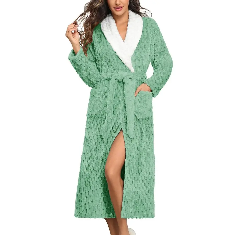 Robe Long Plush Soft Bathrobe Jacquard Color Block Robes Shawl Collar Sleepwear with Pockets SXXL
Robe Long Plush Soft Bathrobe Jacquard Color Block Robes Shawl Collar Sleepwear with Pockets SXXL