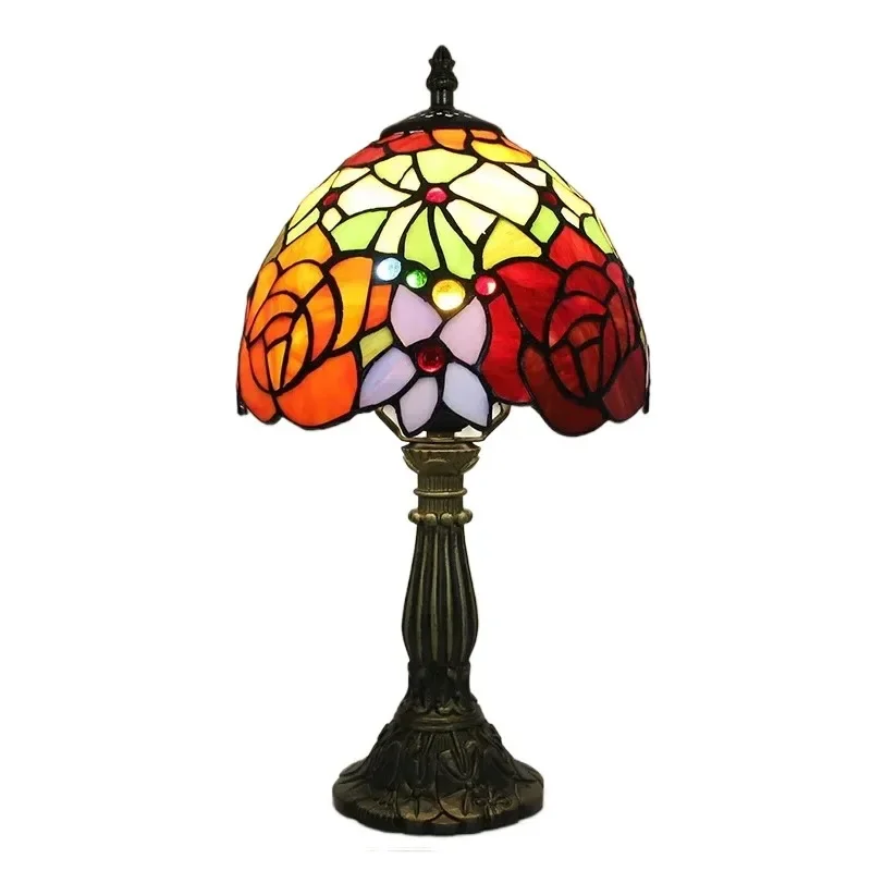 8-inch Tiffany Stained Glass Rose Lampshade Bar Restaurant Bedroom Bedside Small Table Lamp American Dressing Night Light
8-inch Tiffany Stained Glass Rose Lampshade Bar Restaurant Bedroom Bedside Small Table Lamp American Dressing Night Light