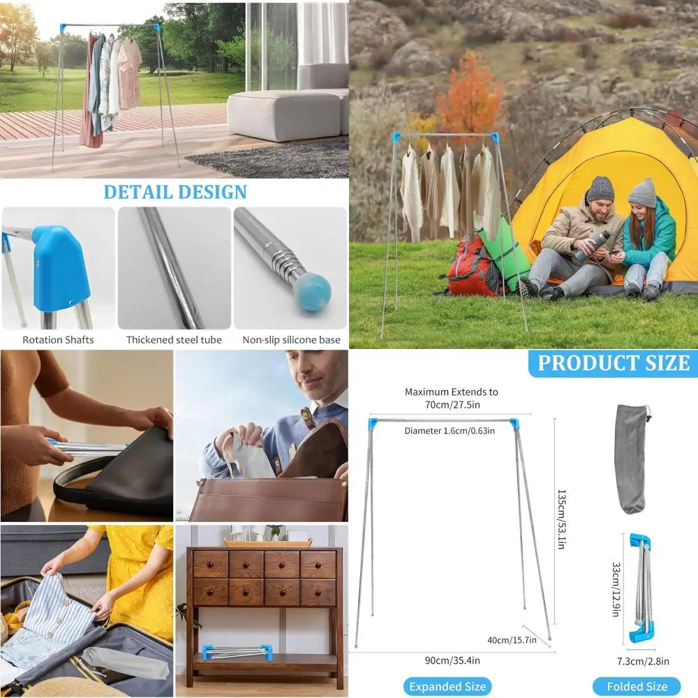 Складная дорожная вешалка для одежды из нержавеющей стали — компактная, легкая для использования на открытом воздухе, кемпинга, стирки и в помещении.
Складная дорожная вешалка для одежды из нержавеющей стали — компактная, легкая для использования на открытом воздухе, кемпинга, стирки и в помещении.