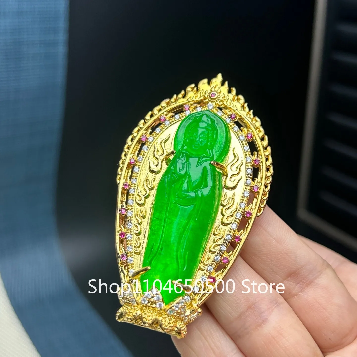 Certified Nature Lucky ice Green Myanmar Jade Jadeite KwanYin Pendant&Necklace
Certified Nature Lucky ice Green Myanmar Jade Jadeite KwanYin Pendant&Necklace