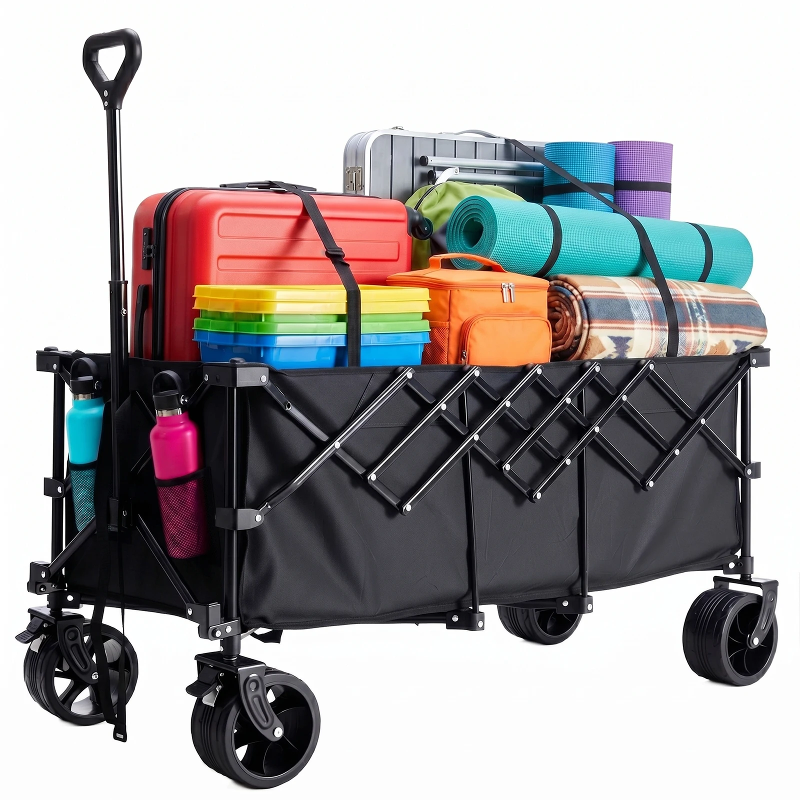 JHK 440lbs Large Capacity Outdoor Collapsible Foldable Garden Beach Cart Wagon Cart Utility Grocery Wagon for Shopping Sports
JHK 440lbs Large Capacity Outdoor Collapsible Foldable Garden Beach Cart Wagon Cart Utility Grocery Wagon for Shopping Sports