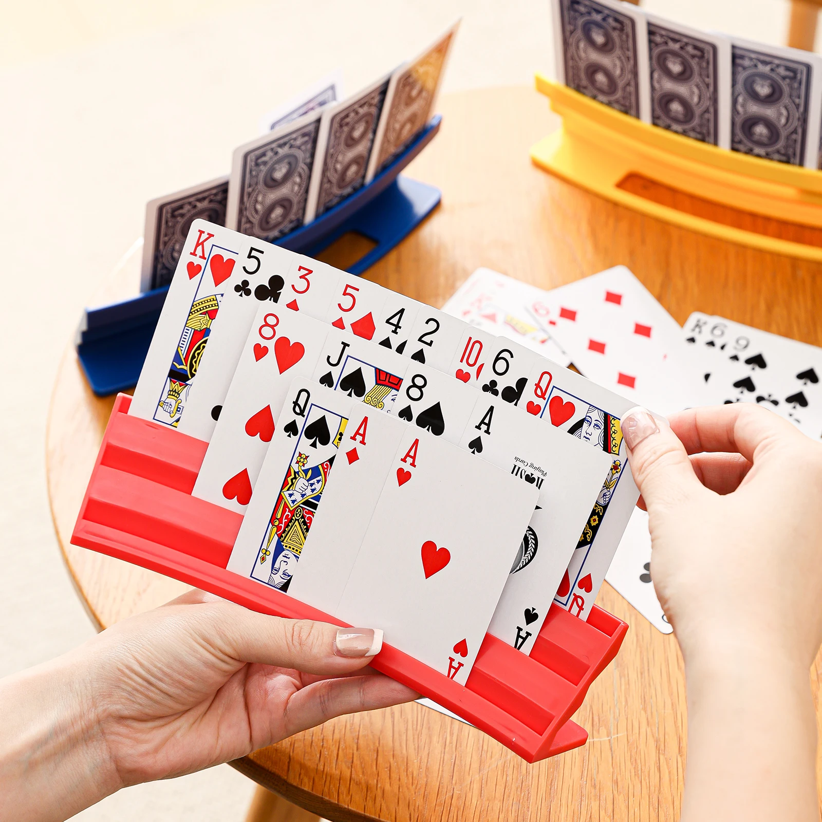 1-Pack Ergonomic 3-Layer Foldable Playing Card Case, Durable PVC Card Holder for Poker & Card Games, Ideal for Game Nights
1-Pack Ergonomic 3-Layer Foldable Playing Card Case, Durable PVC Card Holder for Poker & Card Games, Ideal for Game Nights