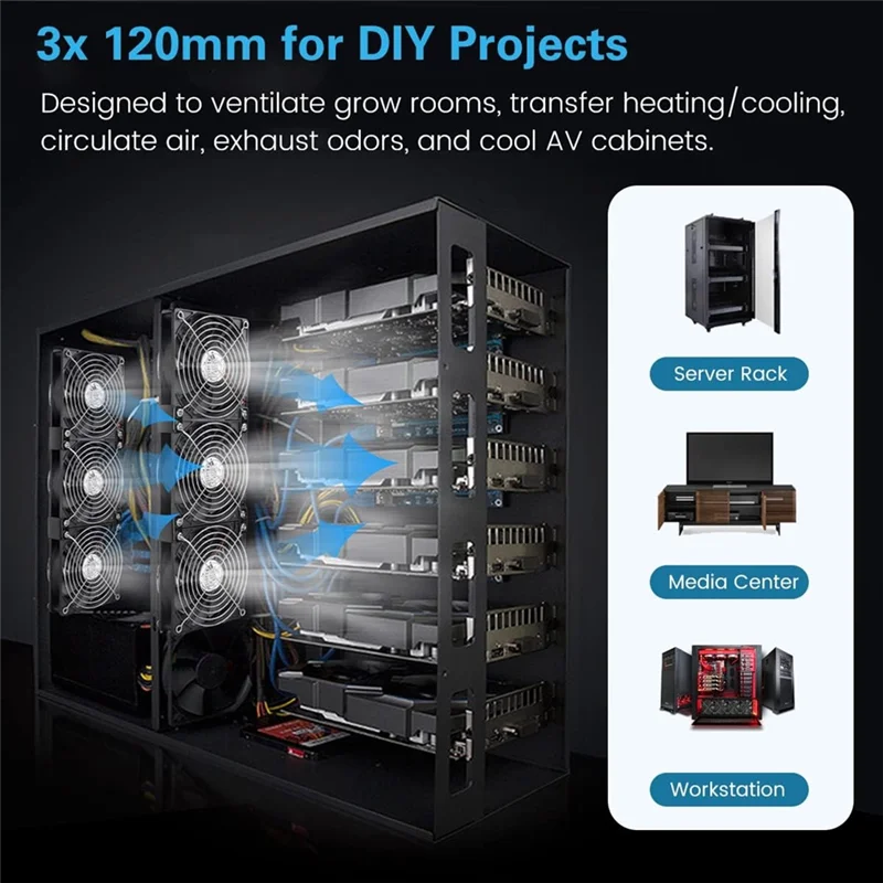 Precisionn 3X120mm Cooling Fan Withac 100V-240V Speed Controller Fordiy Cooling Forserver Workstation Cooling TV Box Cooler EU P
Precisionn 3X120mm Cooling Fan Withac 100V-240V Speed Controller Fordiy Cooling Forserver Workstation Cooling TV Box Cooler EU P