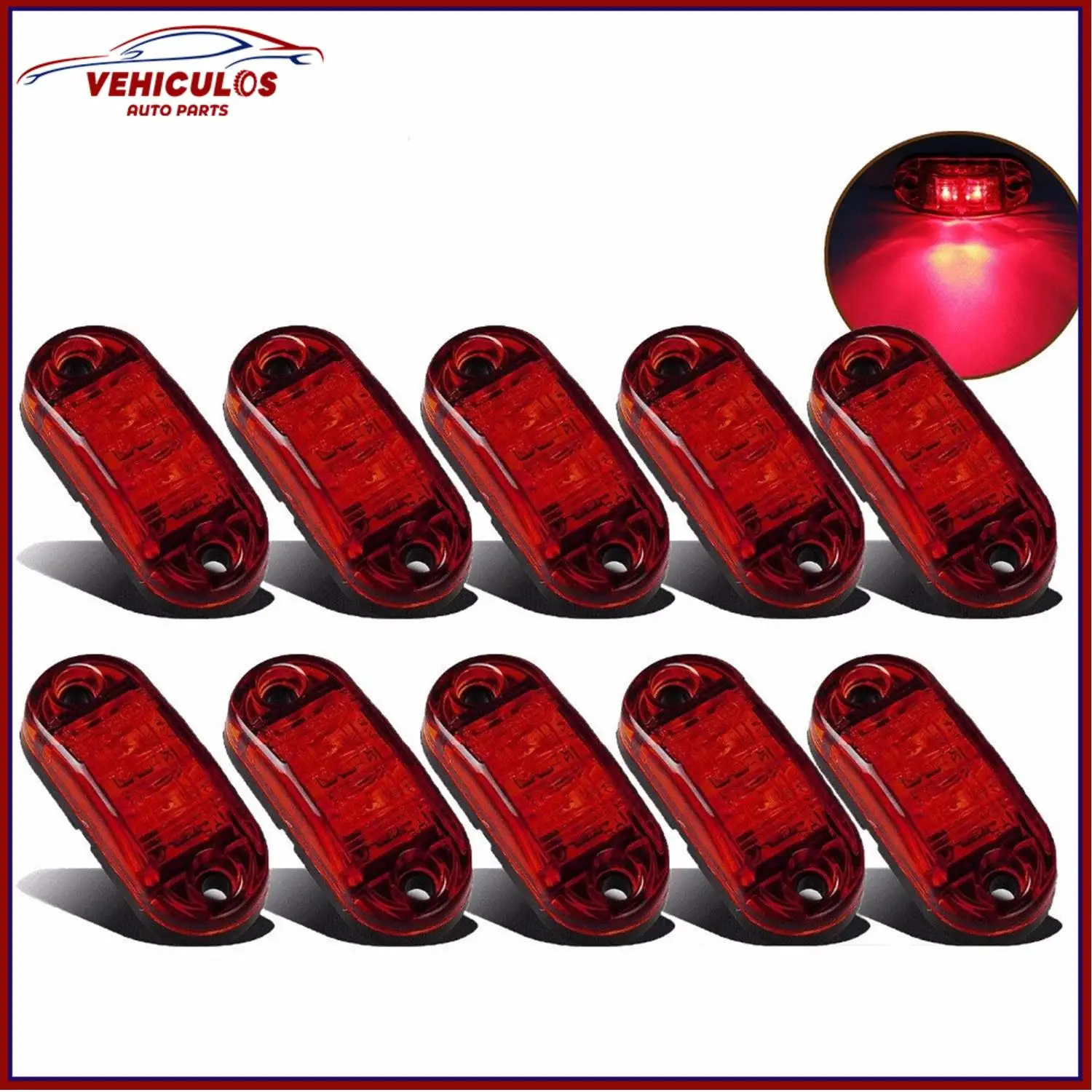 10pcs Red 2 Led Oval Clearance Trailer Lights Car Truck Side Marker Tail Lamp 12V 24V LED Truck Accessories Dropshipping
10pcs Red 2 Led Oval Clearance Trailer Lights Car Truck Side Marker Tail Lamp 12V 24V LED Truck Accessories Dropshipping